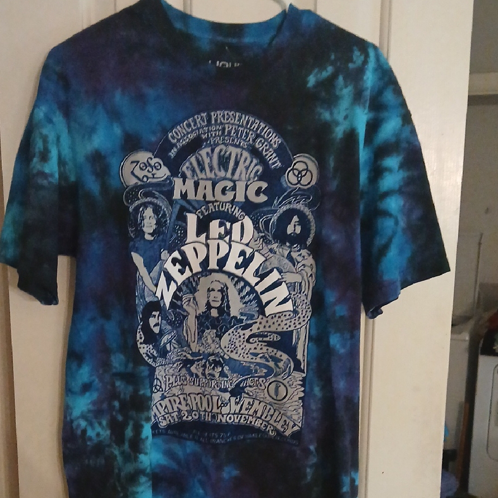 Liquid Blue Tie-Dye Led Zeppelin Tee